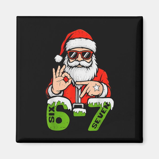 67 Meme Six Seven Santa Funny Christmas Gen Z Alph Magnet (Front)