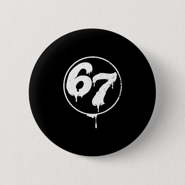 67 Meme Six Seven Urn Graffiti Style  Button (Front)