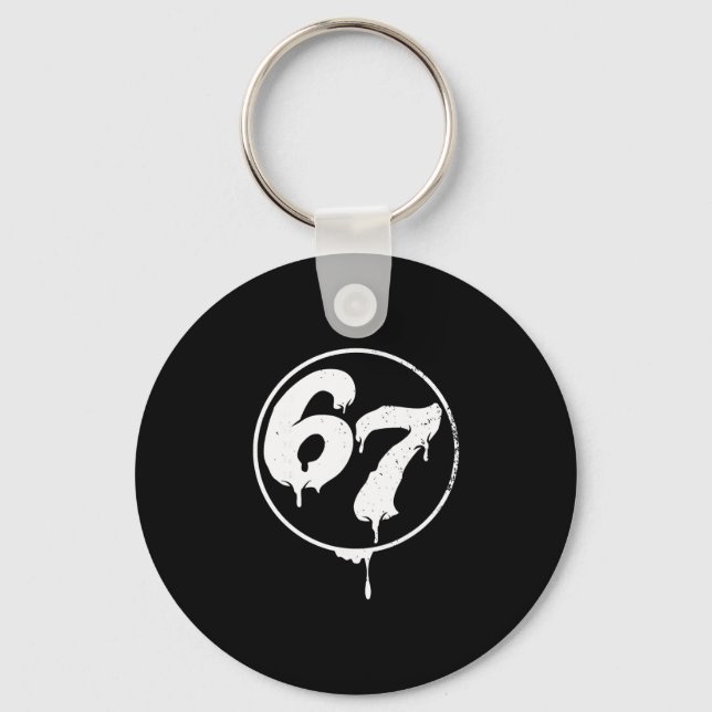 67 Meme Six Seven Urn Graffiti Style  Keychain (Front)