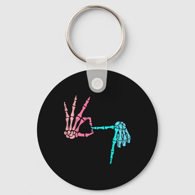 67 Meme Skeleton Drip Ice Cream 67 Baseball Lifest Keychain (Front)