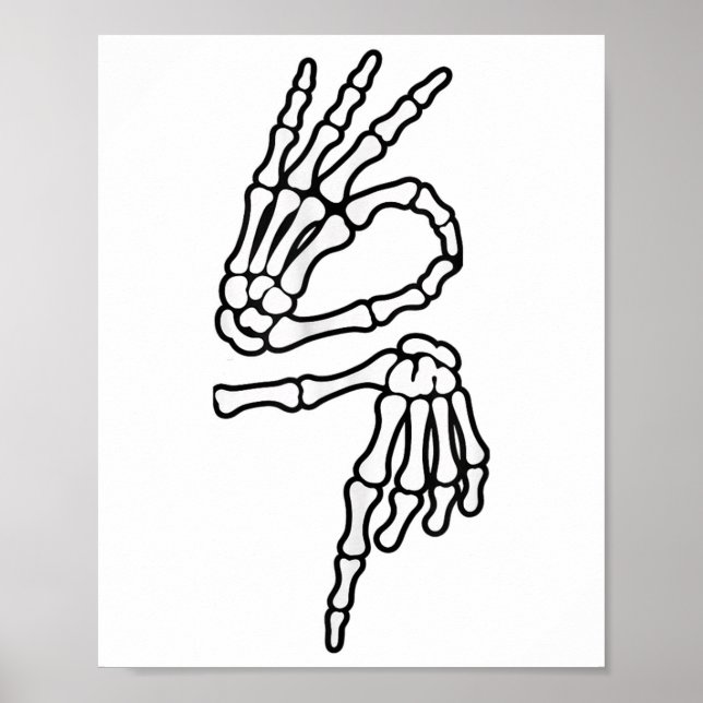 67 Meme Skeleton Hand 6 7 Halloween Six Seven _1  Poster (Front)