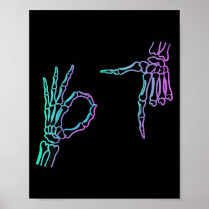 67 Meme Skeleton Hand 6 7 Halloween Six Seven T-sh Poster