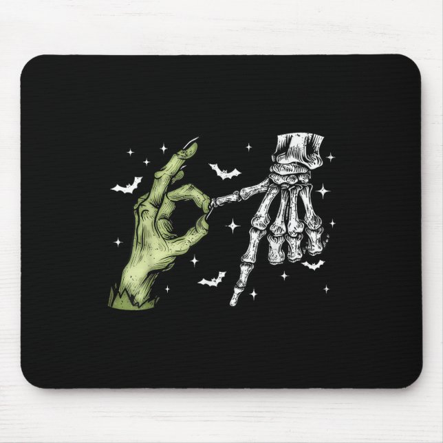 67 Meme Skeleton Zombie Hand 6 7 Halloween Six Sev Mouse Pad (Front)