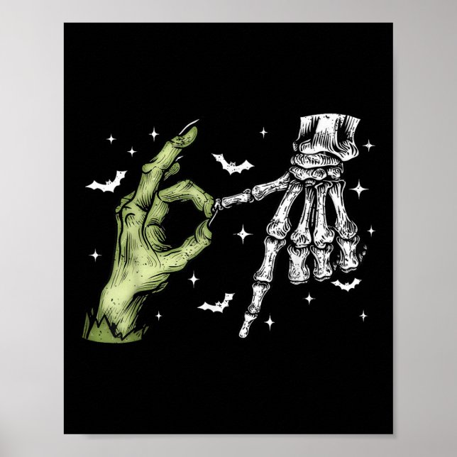 67 Meme Skeleton Zombie Hand 6 7 Halloween Six Sev Poster (Front)