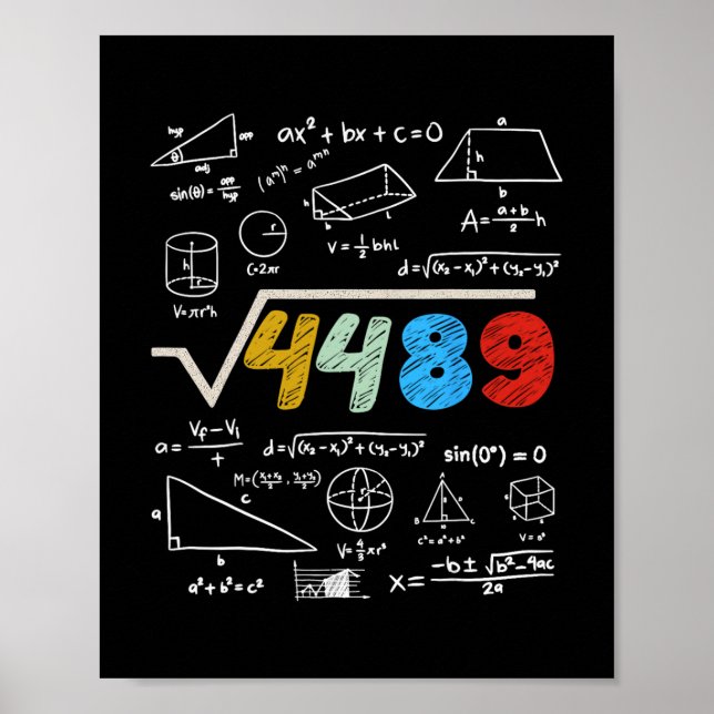 67 Meme Square Root 4489 Do The Math Funny Birthda Poster (Front)