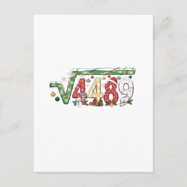 67 Meme Square Root 4489 Six Seven Math Christmas Announcement Postcard (Front)