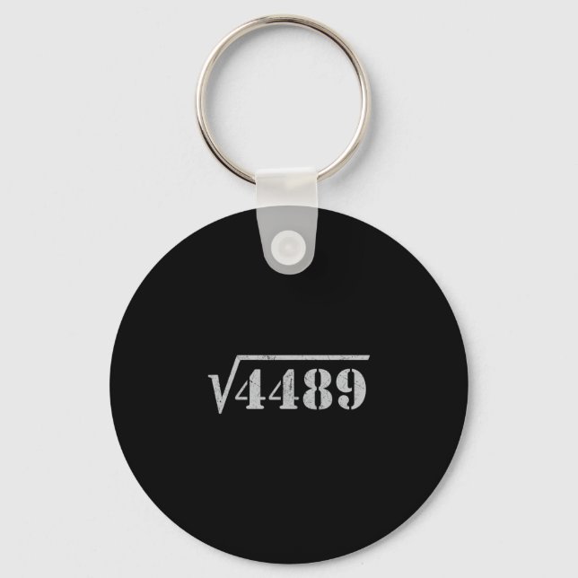 67 Meme Square Root 4489 Slang Math 6 7 Retro Men  Keychain (Front)