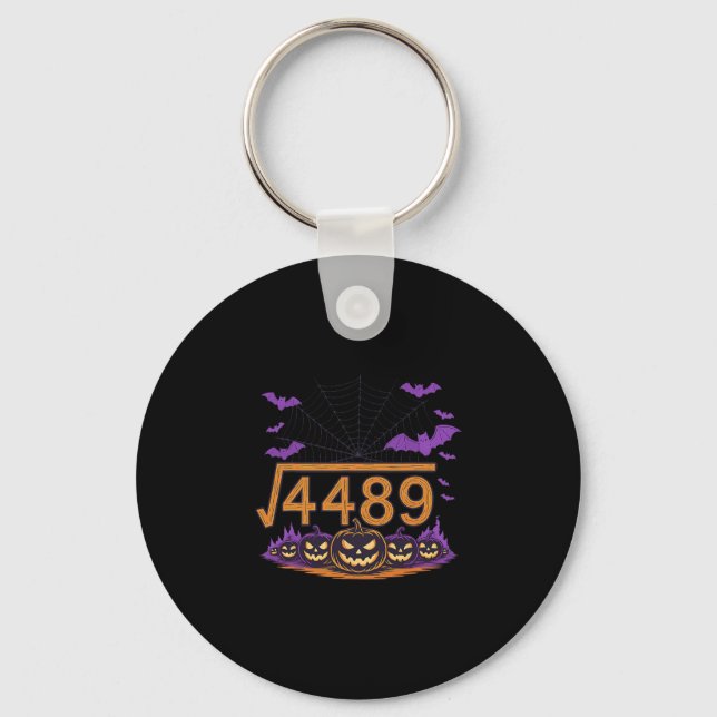 67 Meme Square Root 4489 Slang Math Halloween Cost Keychain (Front)