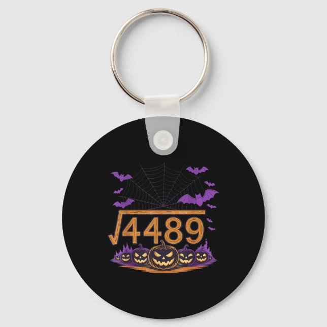 67 Meme Square Root 4489 Slang Math Halloween Cost Keychain (Front)