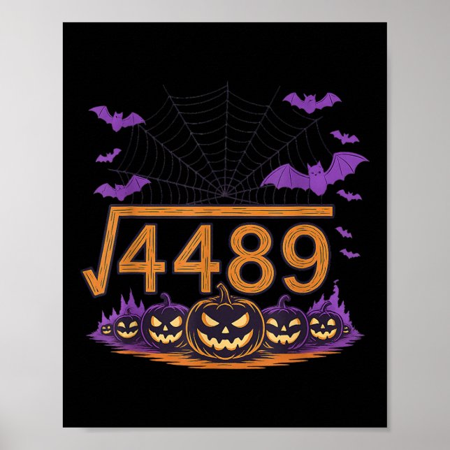 67 Meme Square Root 4489 Slang Math Halloween Cost Poster (Front)