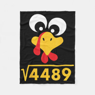 67 Meme Square Root 4489 Turkey Thanksgiving Math Fleece Blanket