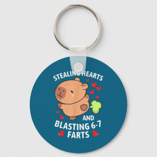 67 Meme Stealing Hearts Valentine's Day Capybara K Keychain