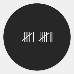 67 Meme Tally Marks Counting Slang 6 7 Brainrot Mi Classic Round Sticker