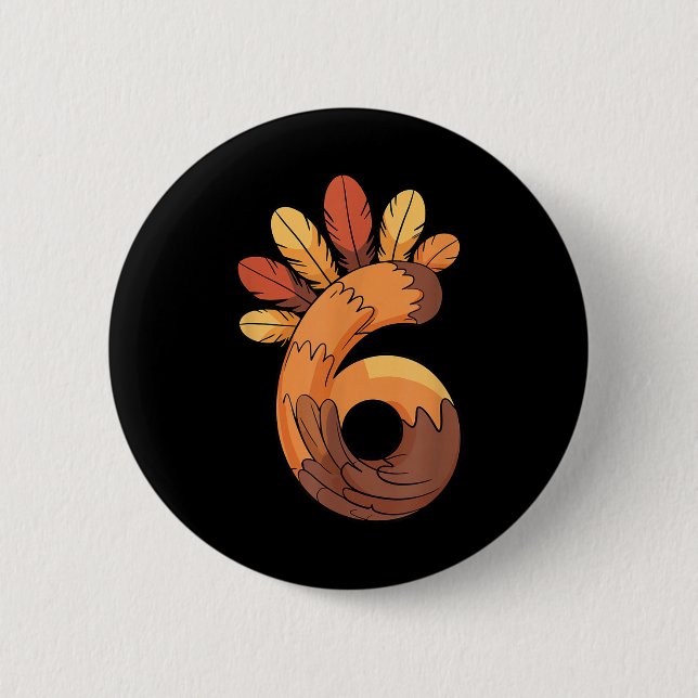 67 Meme Thanksgiving Turkey Day Funny Matching Duo Button (Front)