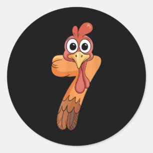 67 Meme Thanksgiving Turkey Day Funny Matching Duo Classic Round Sticker