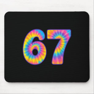 67 Meme Tie Dye Retro Six Seven  Mouse Pad