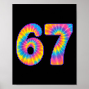 67 Meme Tie Dye Retro Six Seven Poster