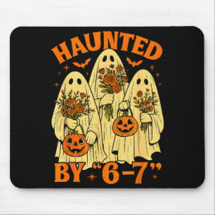 67 Meme Trendy Ghost Halloween Funny Six Seven Gen Mouse Pad