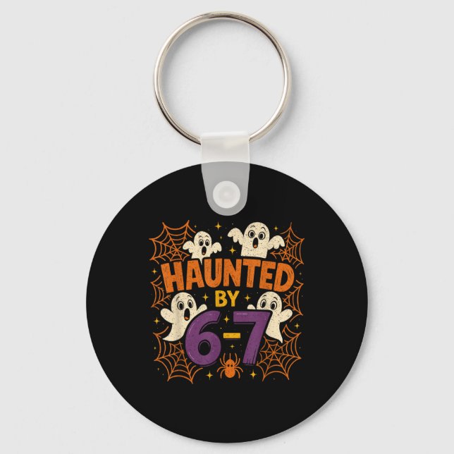 67 Meme Trendy Halloween Funny Six Seven Gen Alpha Keychain (Front)