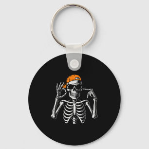 67 Meme Trendy Skeleton Halloween Funny Six Seven Keychain