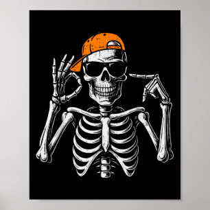 67 Meme Trendy Skeleton Halloween Funny Six Seven Poster