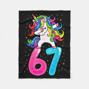 67 Meme Unicorn For Girls Six Seven Gen Alpha Brai Fleece Blanket
