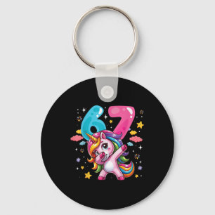 67 Meme Unicorn For Girls Six Seven Meme Brainrot Keychain