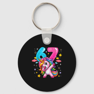 67 Meme Unicorn For Girls Six Seven Meme Brainrot Keychain