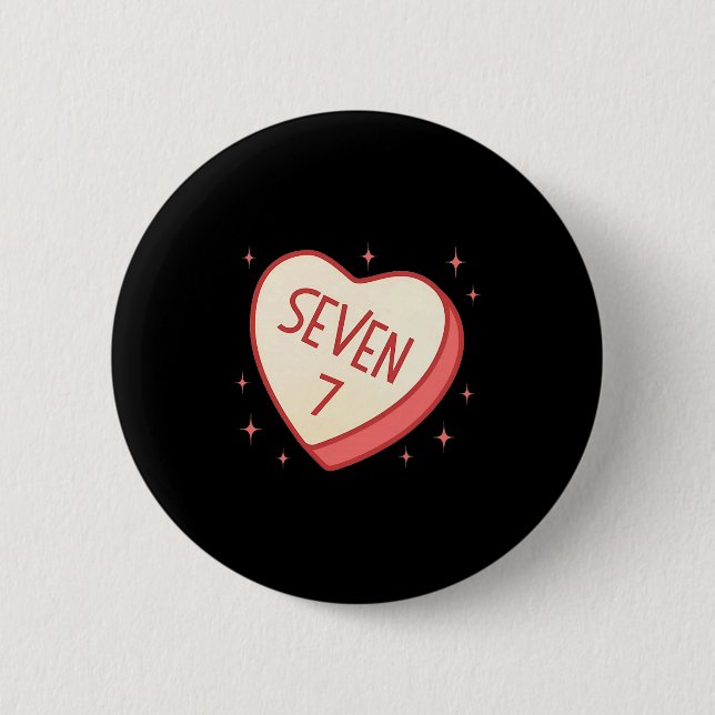 67 Meme Valentines Day Candy Heart Six Seven Match Button (Front)