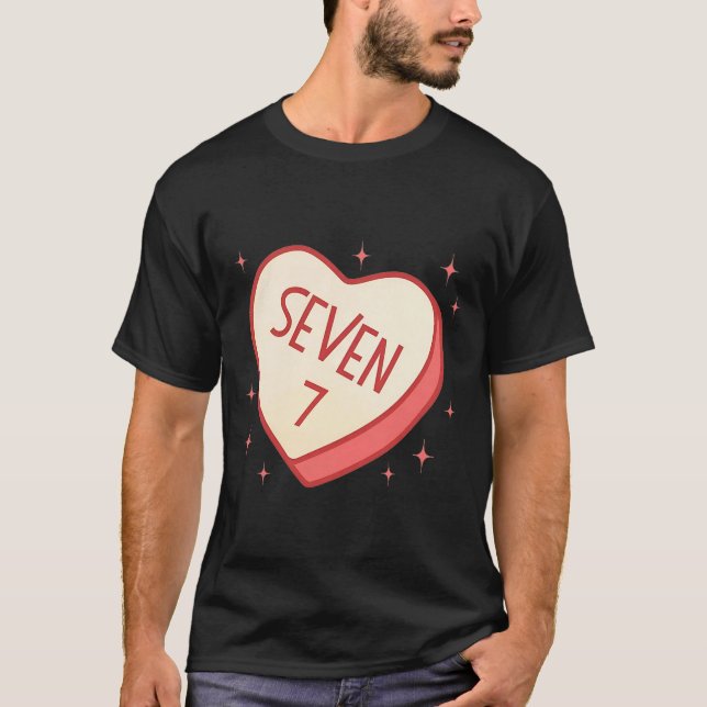 67 Meme Valentines Day Candy Heart Six Seven Match T-Shirt (Front)