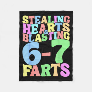 67 Meme Valentine's Day Six Seven 6-7 Funny Steali Fleece Blanket