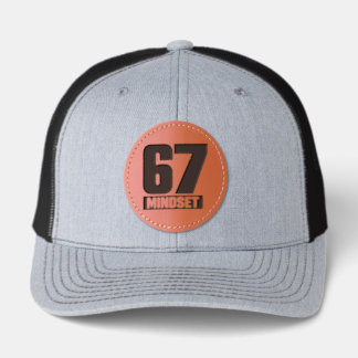 67 MINDSET – Bold Design for a Strong Mentality Leather Patch Hat