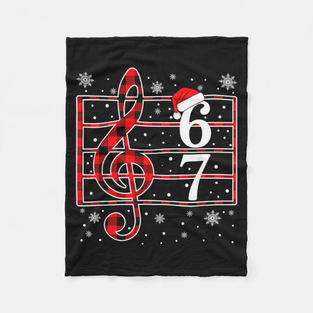 67 Music Meme Slang Musician Santa Music Teacher C Fleece Blanket (Front)