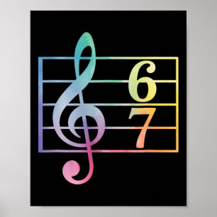 67 Music Meme Slang Six Seven Music Teacher Funny Poster