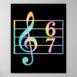 67 Music Meme Slang Six Seven Music Teacher Funny  Poster