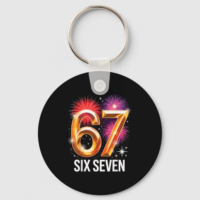 67 New Years Eve Party Pajama Shirt 6 7 Meme 67 20 Keychain (Front)