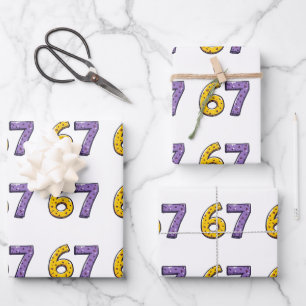 67 No Meaning Whatsoever Yellow and Purple Wrapping Paper Sheets
