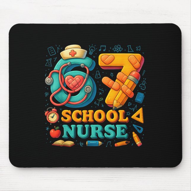 67 Nurse Days Funny Medical Back To School  Mouse Pad (Front)