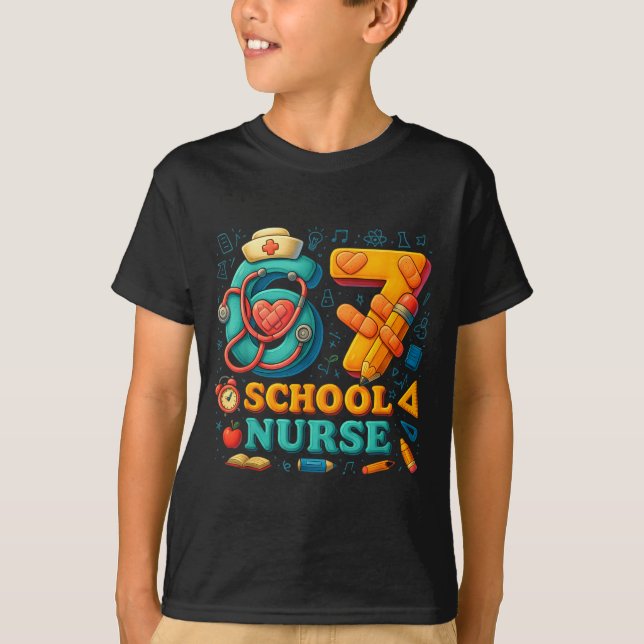 67 Nurse Days Funny Medical Back To School  T-Shirt (Front)
