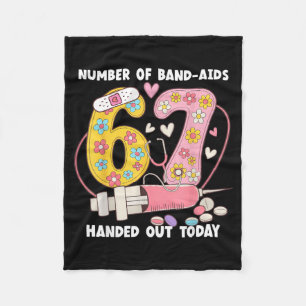 67 Nurse Meme Funny Six Seven Nursing Medical Scho Fleece Blanket