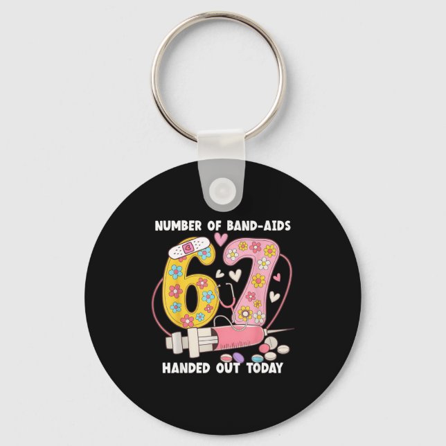67 Nurse Meme Funny Six Seven Nursing Medical Scho Keychain (Front)