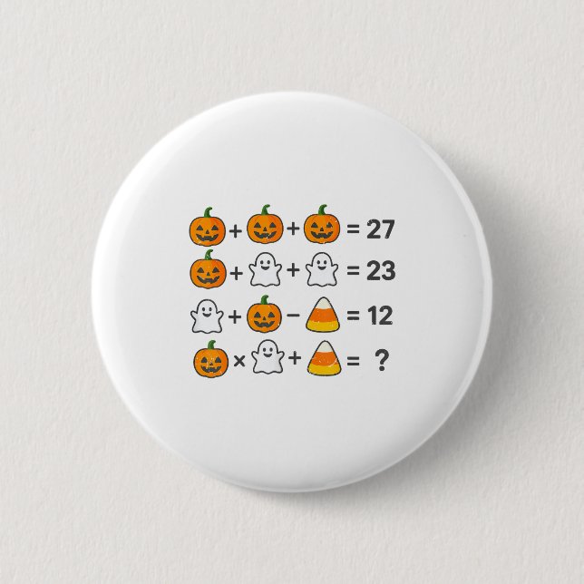 67 Order Operations Math Teacher Halloween Costume Button (Front)