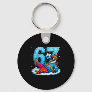 67 Penguin Soccer Funny Winter Meme Gift Keychain