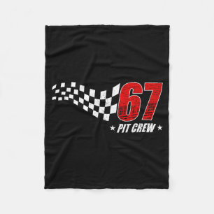 67 pit crew six seven racing birthday race car dad fleece blanket