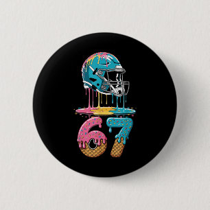 67 Player 67th Birthday Ice Cream American Footbal Button