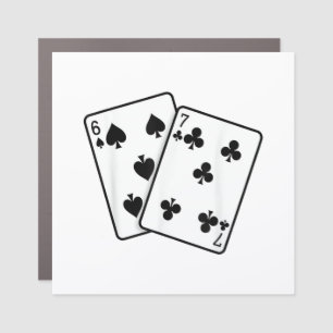 67 Playing Cards Meme Funny Six Seven Car Magnet