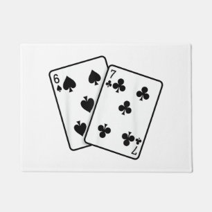 67 Playing Cards Meme Funny Six Seven Doormat