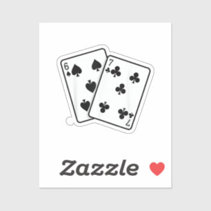 67 Playing Cards Meme Funny Six Seven Sticker