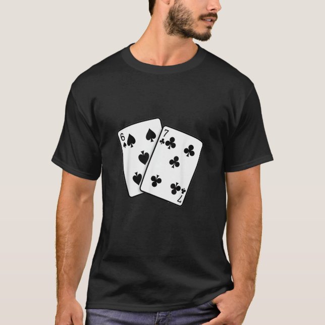 67 Playing Cards Meme Funny Six Seven T-Shirt (Front)