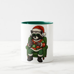 67 Raccoon Meme - Custom Text Personalized Coffee Two-Tone Coffee Mug